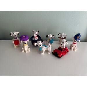 Disney 101 Dalmatians Dogs Vintage 1996 PVC Figurine Toys Cake Toppers- Lot of 8